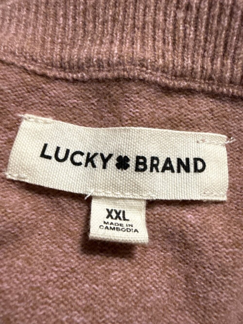 Lucky Brand XXL Womens Rose Pink Cognac V-Neck Sweater Raw Seams Boxy - Picture 4 of 7